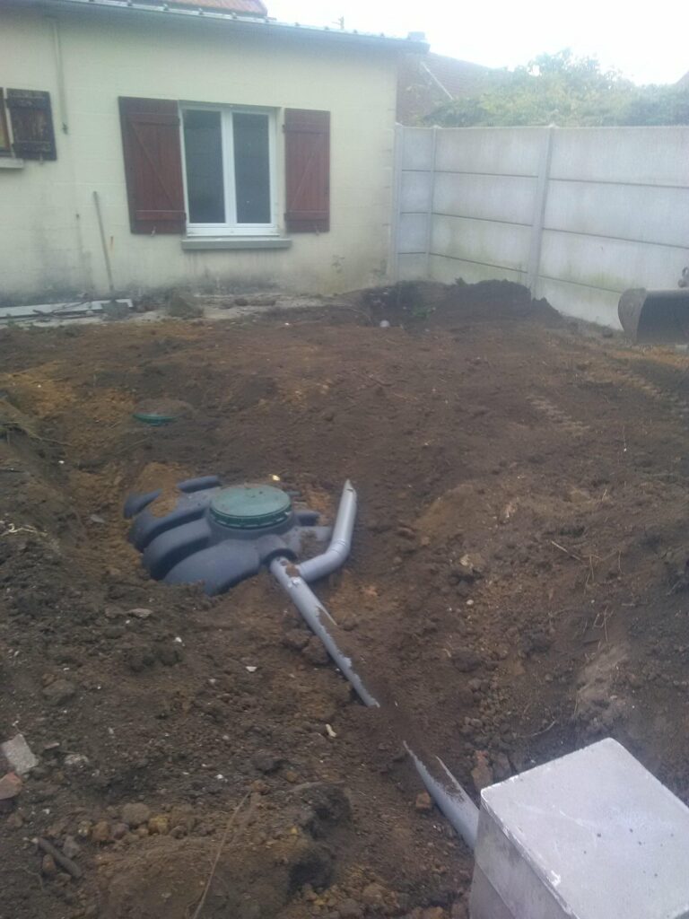 assainissement pose de fosse sceptique aprés